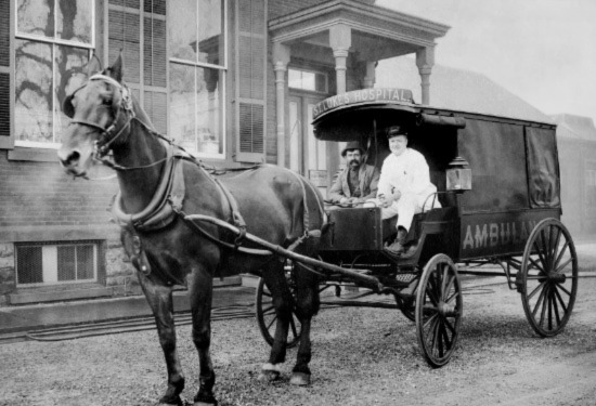 Horse and buggy ambulance