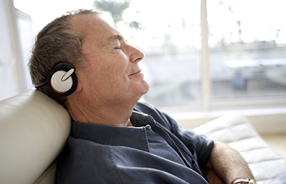 Sleep - Man resting with headphones