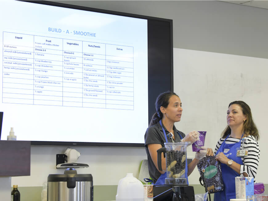 Cooking class with plants-based ingredients