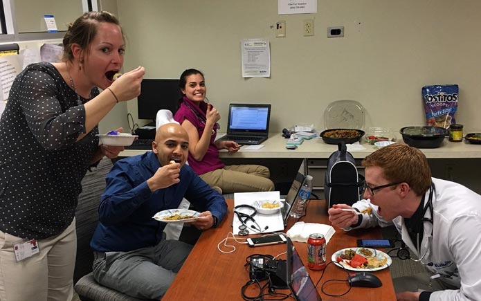 Enjoying a resident appreciation lunch at St. Luke’s Southside Medical Center.