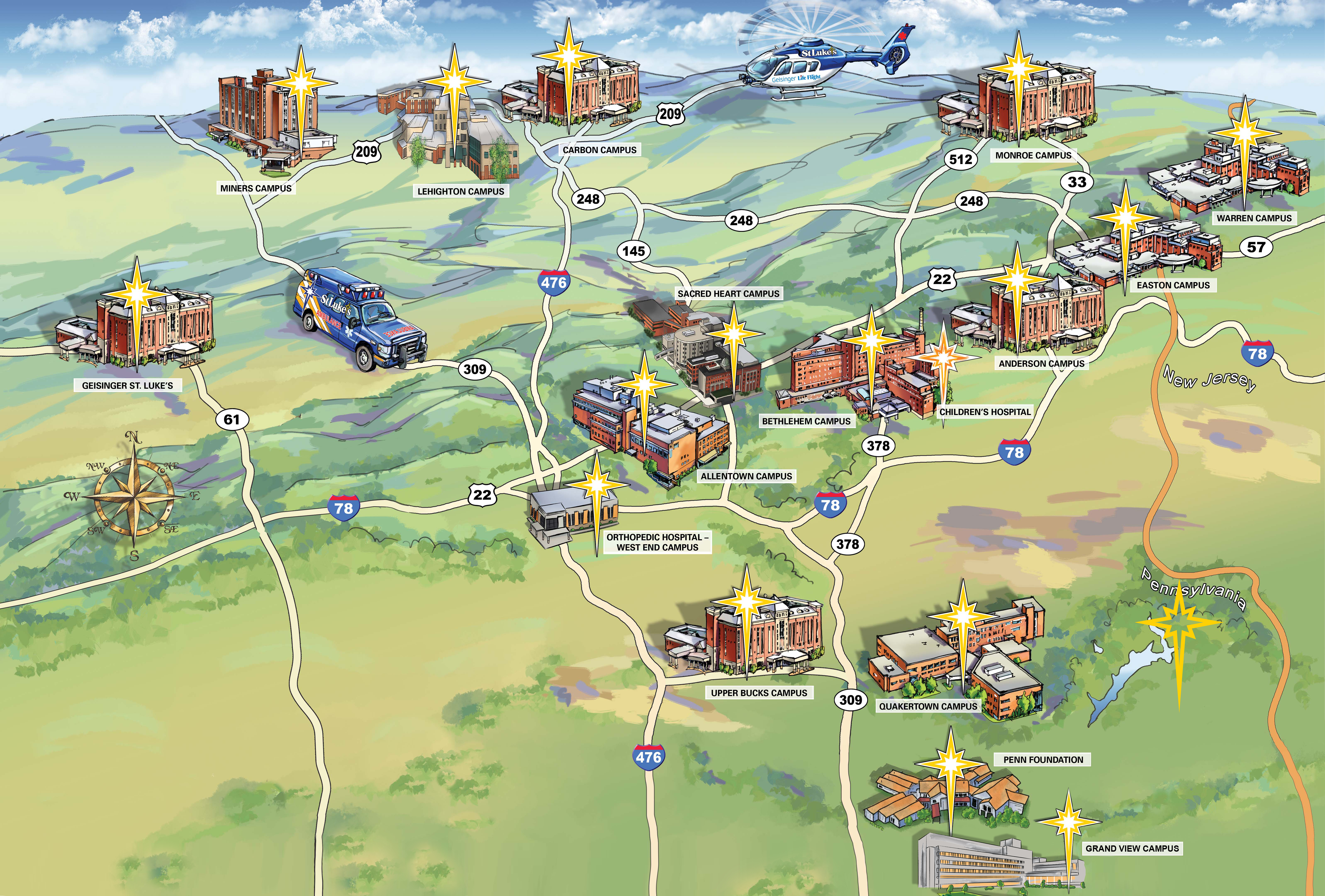 St. Luke's University Health Network is a non-profit, regional, fully integrated, nationally recognized network providing services at 16 hospitals sites and 350+ outpatient sites. 