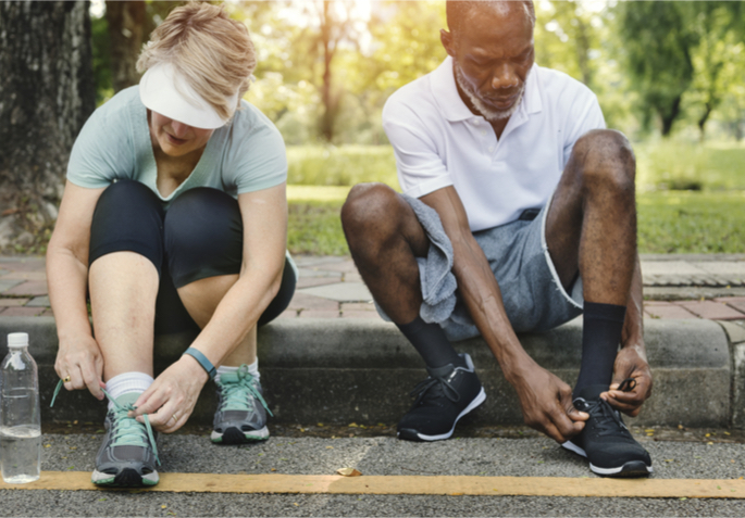 older couple walking