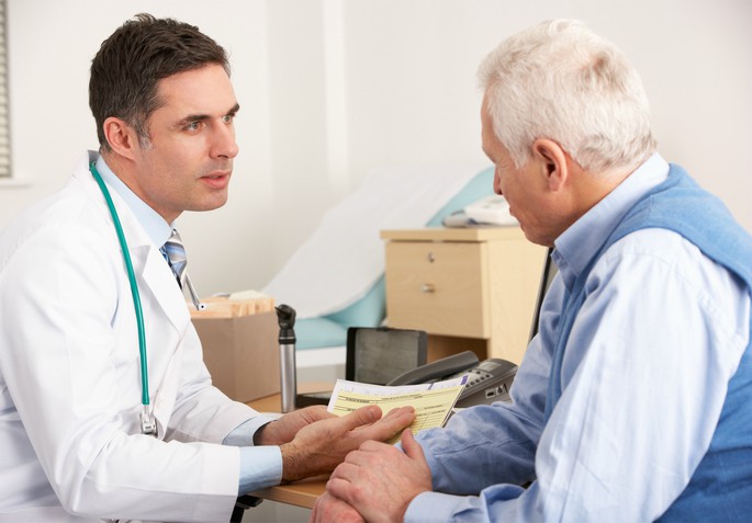 patient talking with doctor