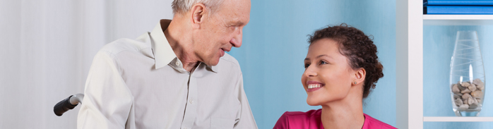 Nurse helping patient 