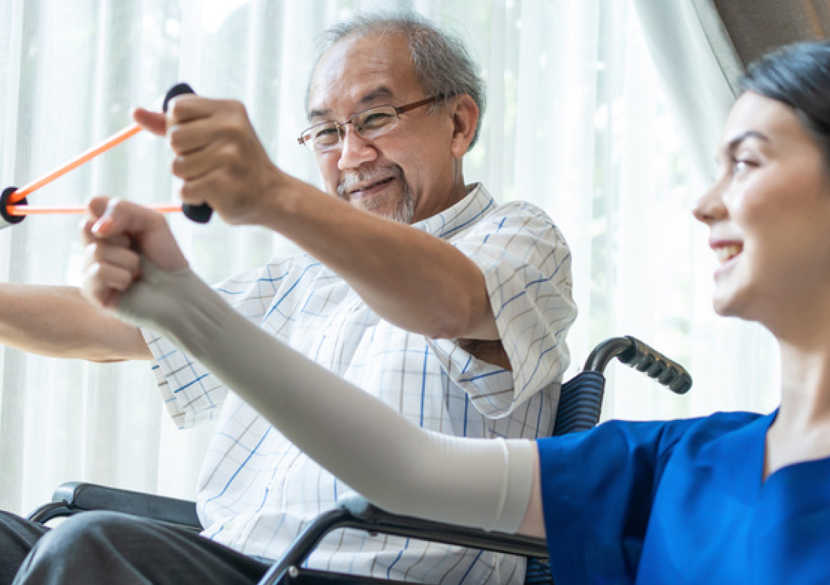 Medical Professional working with a patient
