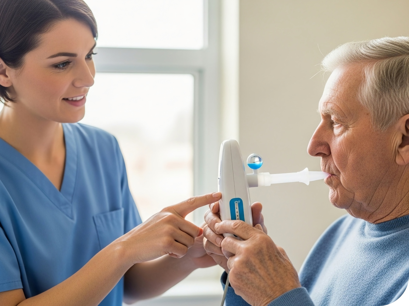 Medical professional assisting a patient