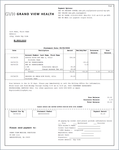 GVH Professional Bill