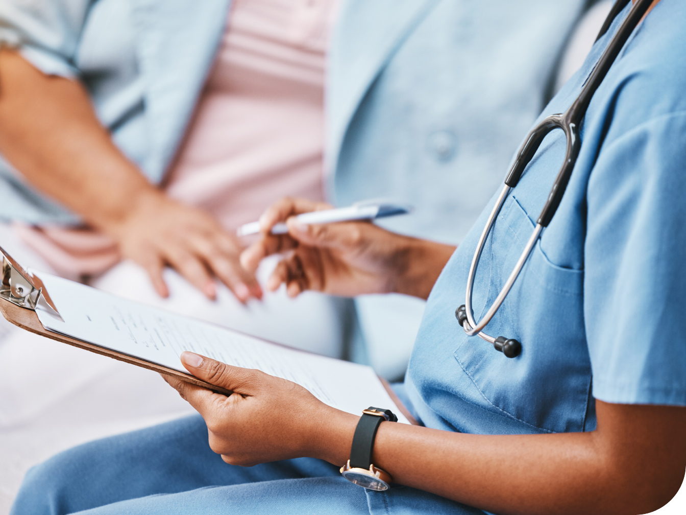 Medical Professional discussing results with a patient