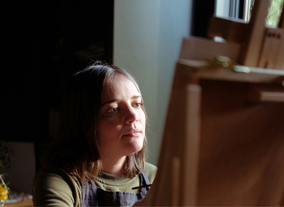 Young girl painting
