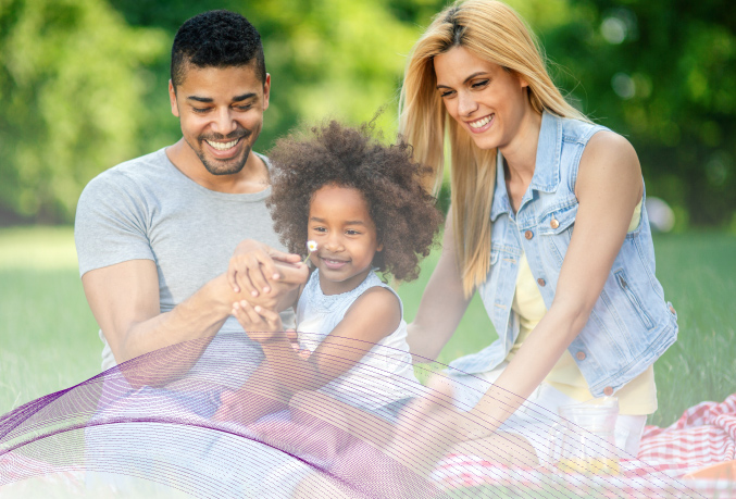 Family having a picnic