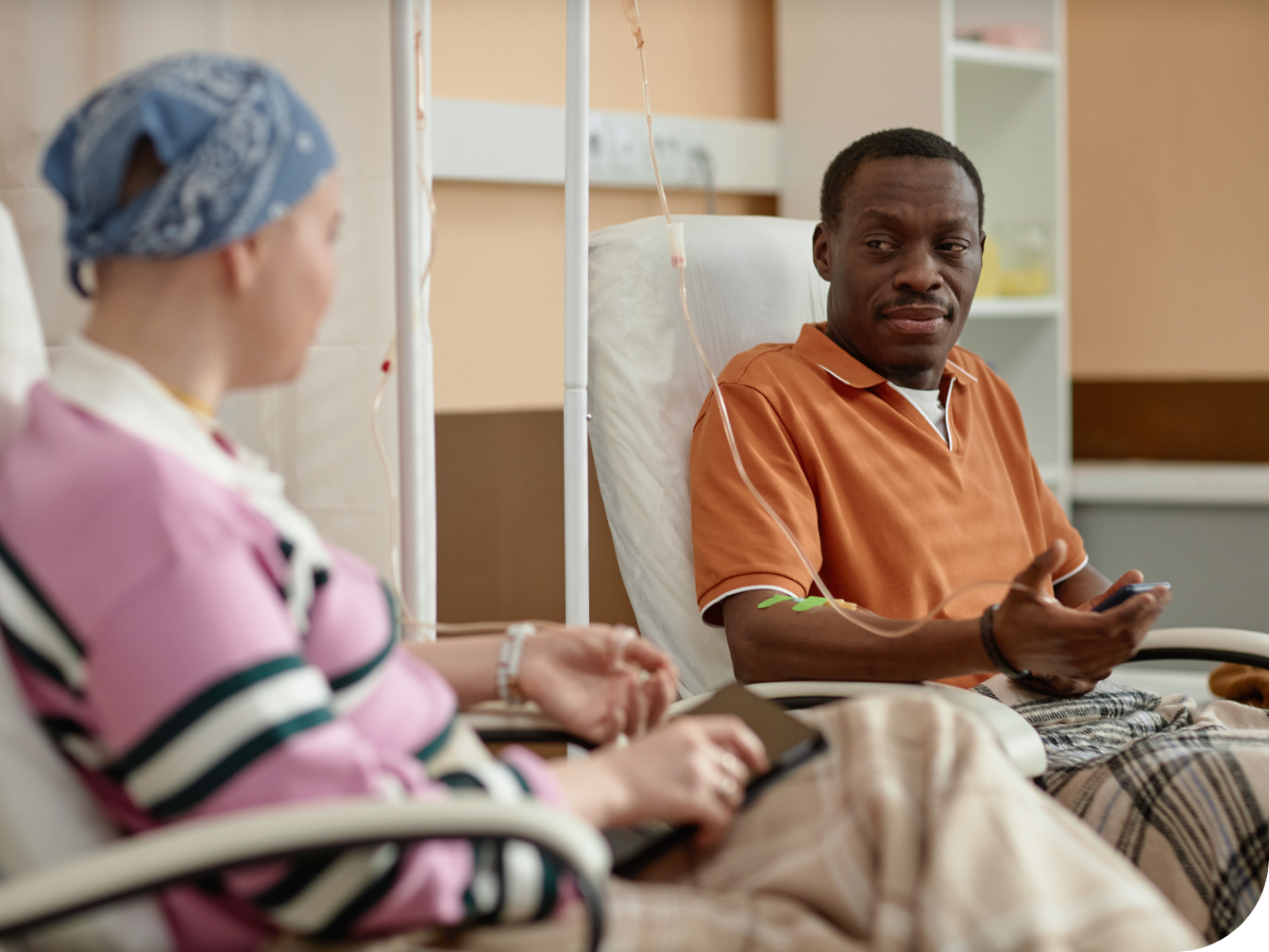 Patients at infusion center