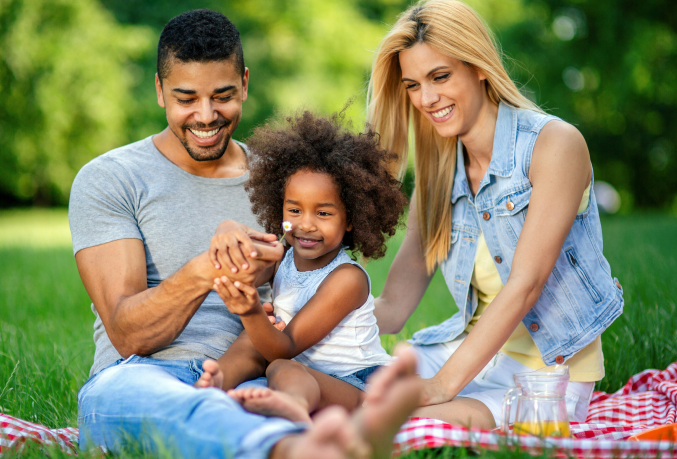 Family having a picnic 