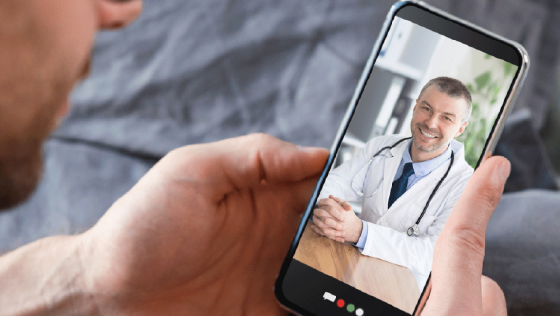 Patient speaking with a doctor on a mobile device