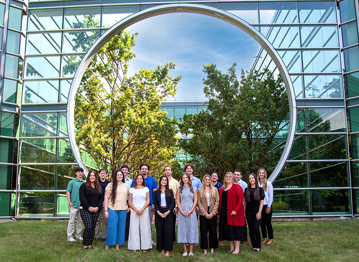 Group of interns outside of St. Luke's Center