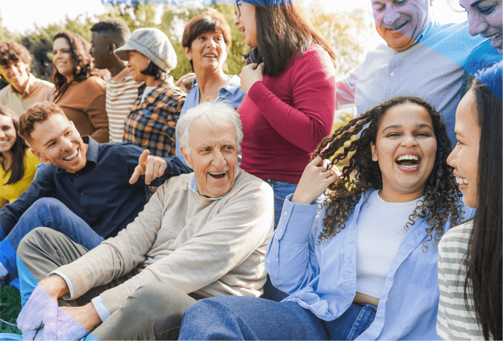 Group of people laughing
