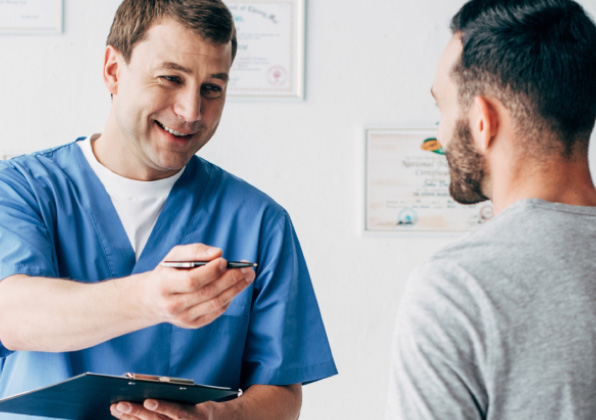 Medical Professional talking with a patient