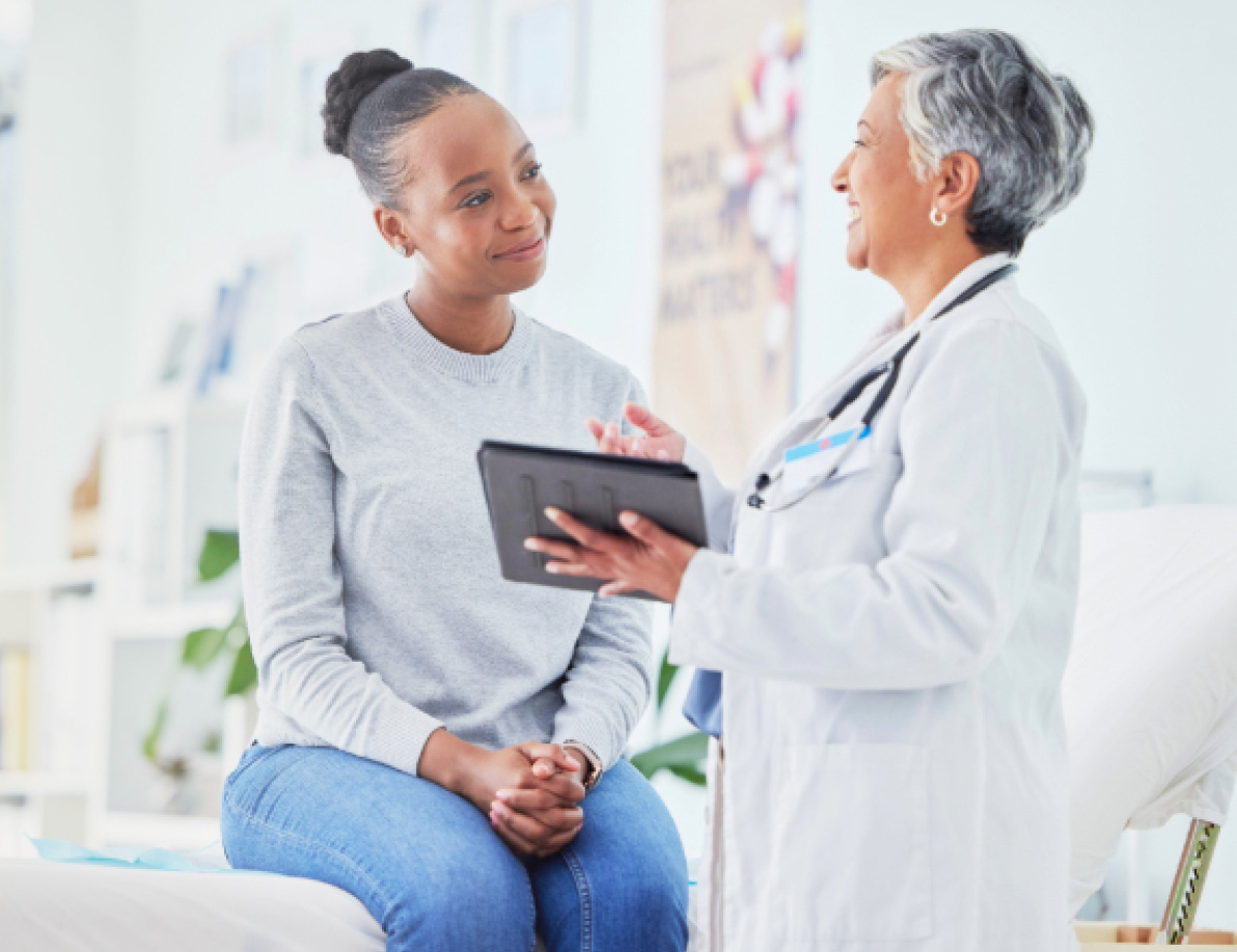 Medical Professional discussing results with a patient