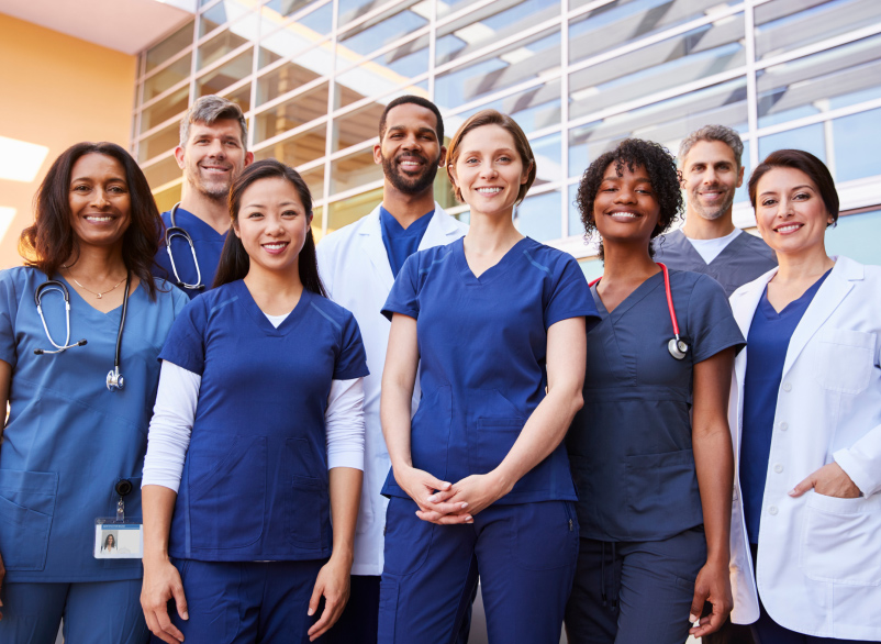Group of medical professionals standing together