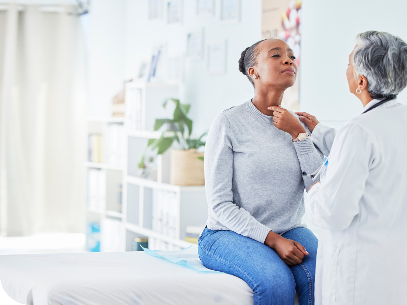 Medical professional talking with a patient