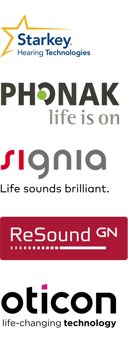 Starkey Hearing Technologies | PHONAK  Life is on | Signia - Life sounds brilliant | ReSound GN | oticon - life-changing technology