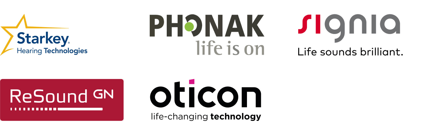 Starkey Hearing Technologies | PHONAK  Life is on | Signia - Life sounds brilliant | ReSound GN | oticon - life-changing technology