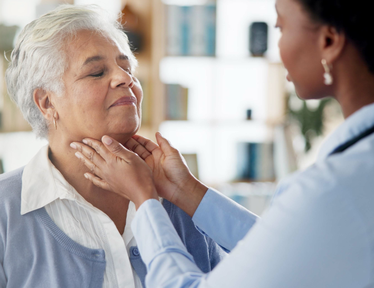 Medical professional evaluating a patient