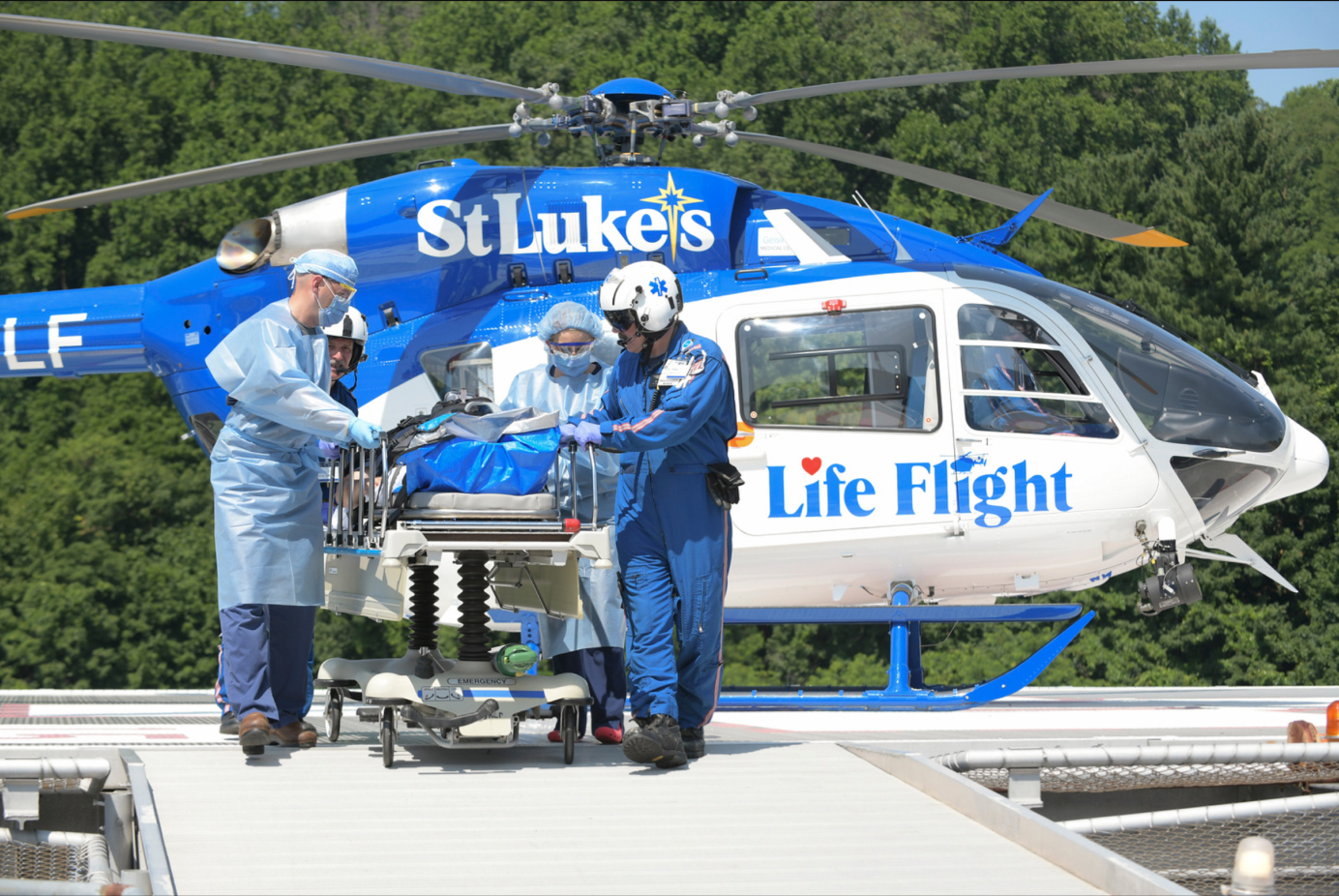 Medical Professionals next to a helicopter