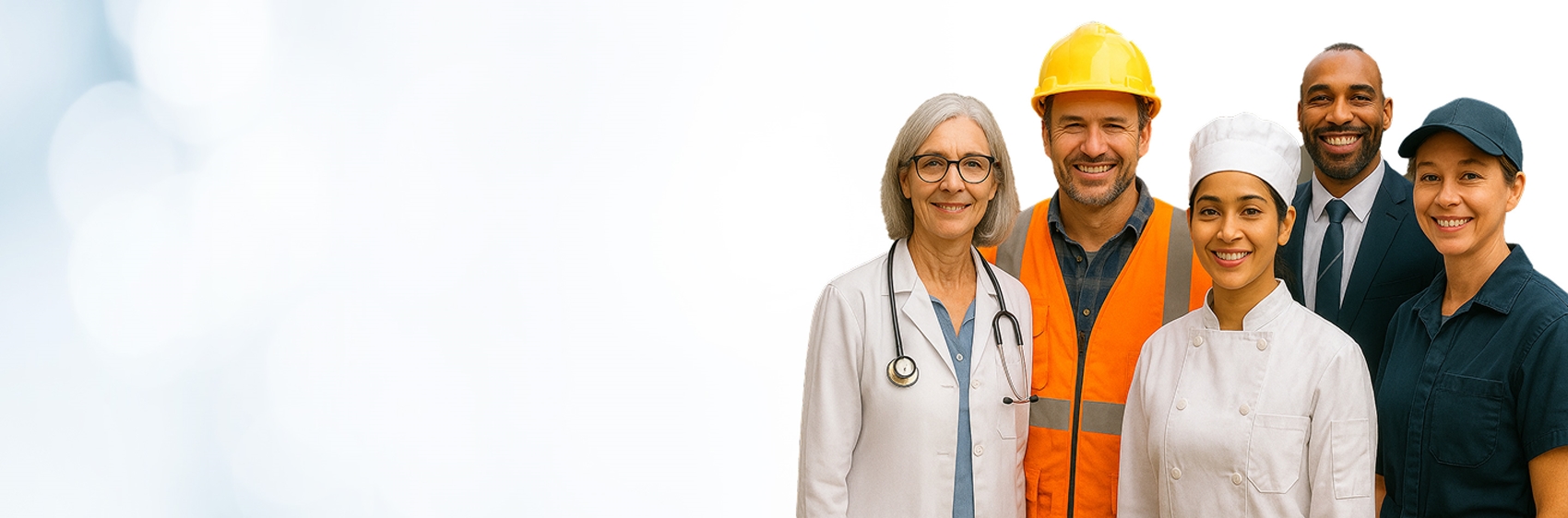 Group of employees from all different industries