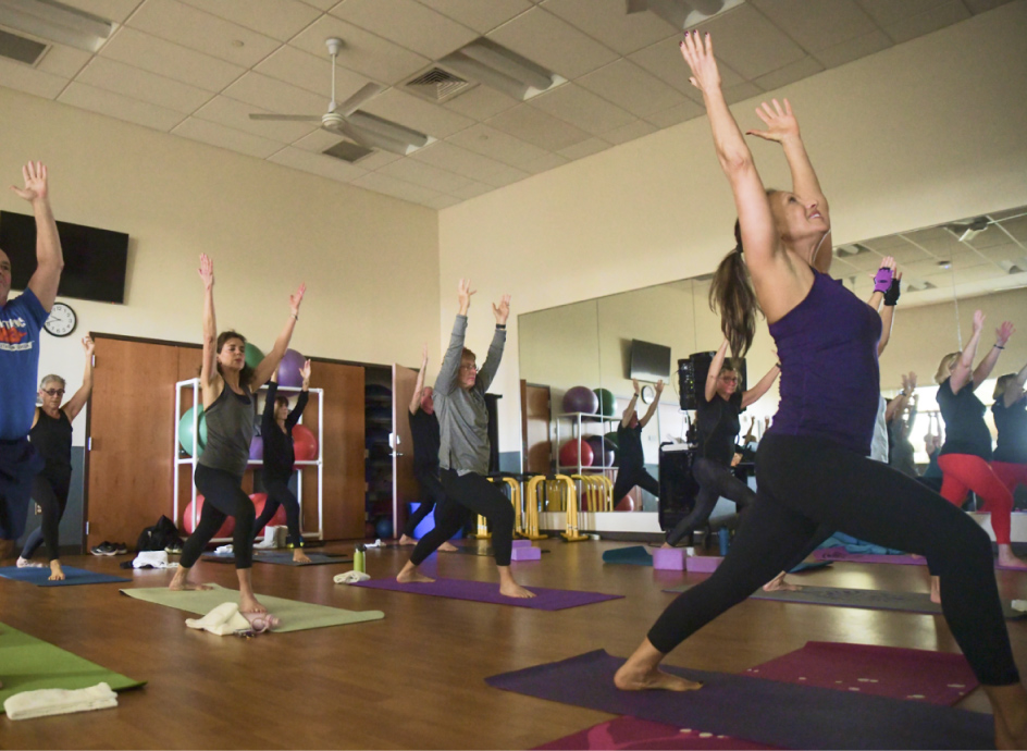 Group Yoga class in a yoga studio