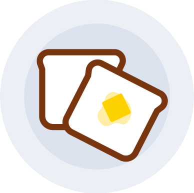 Illustration of two pieces of toast