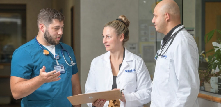 Group of medical professionals in a discussion