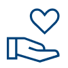 Hand holding a heart icon