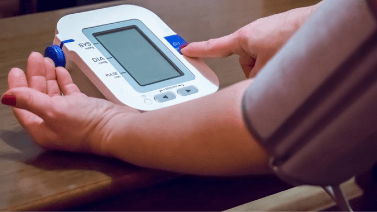 Patient taking blood pressure