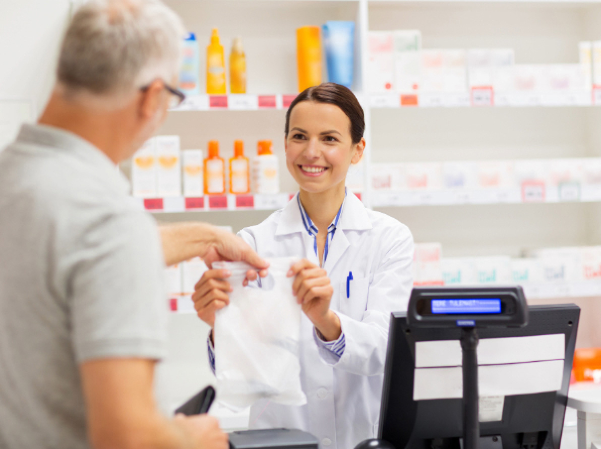 Pharmacist helping a customer