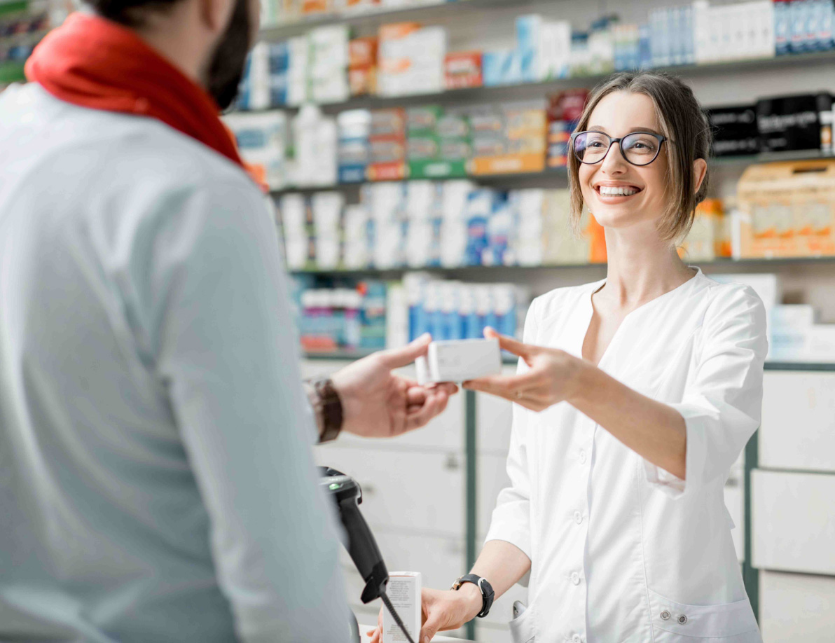 Pharmacist helping a customer