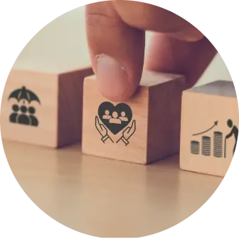 Finger holding wood blocks