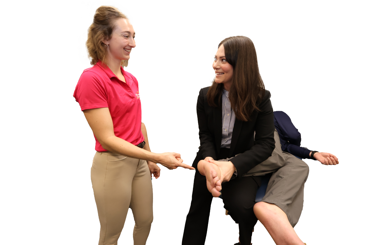 Physical Therapist talking with a patient