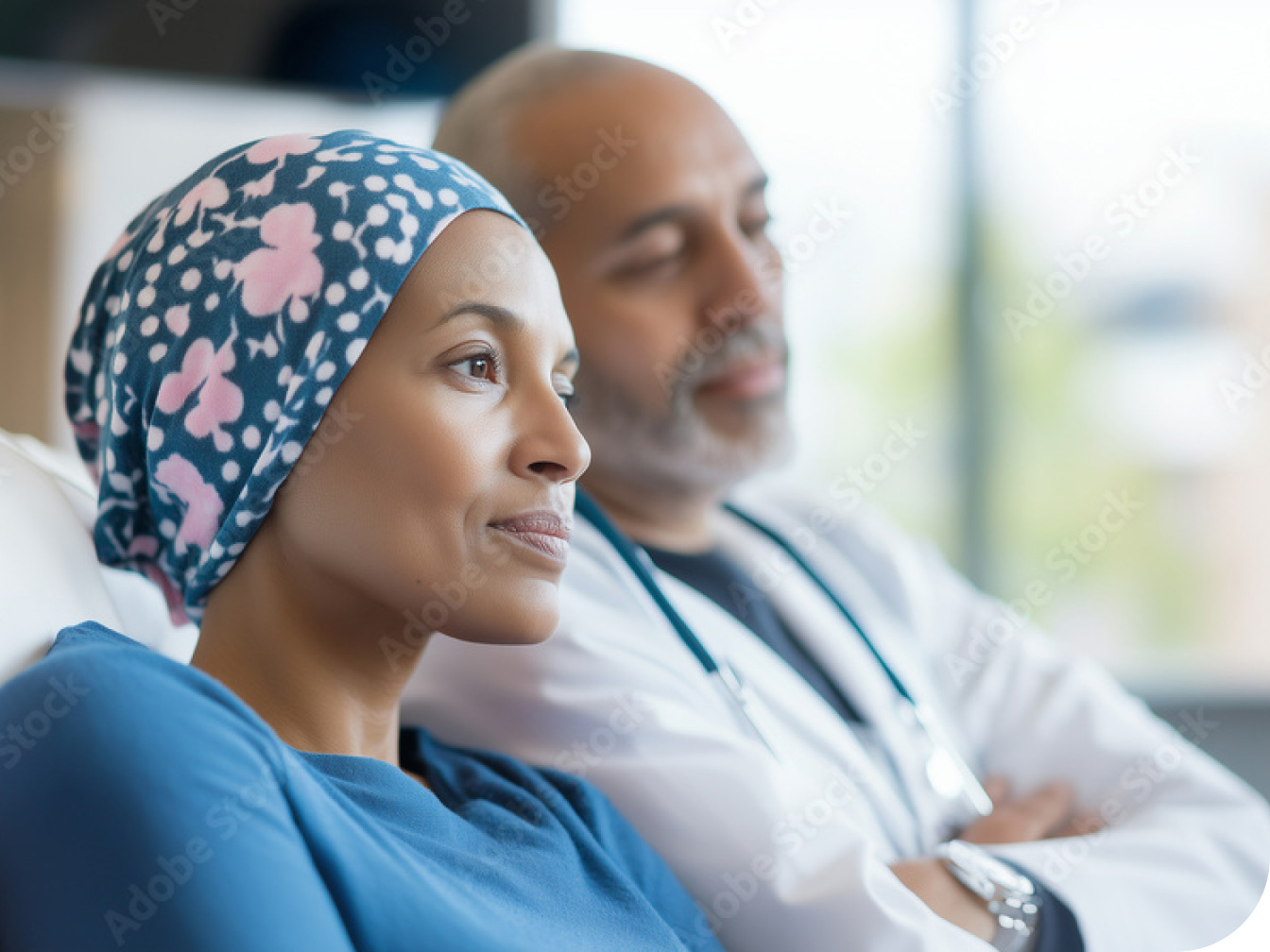 Oncology patient with doctor