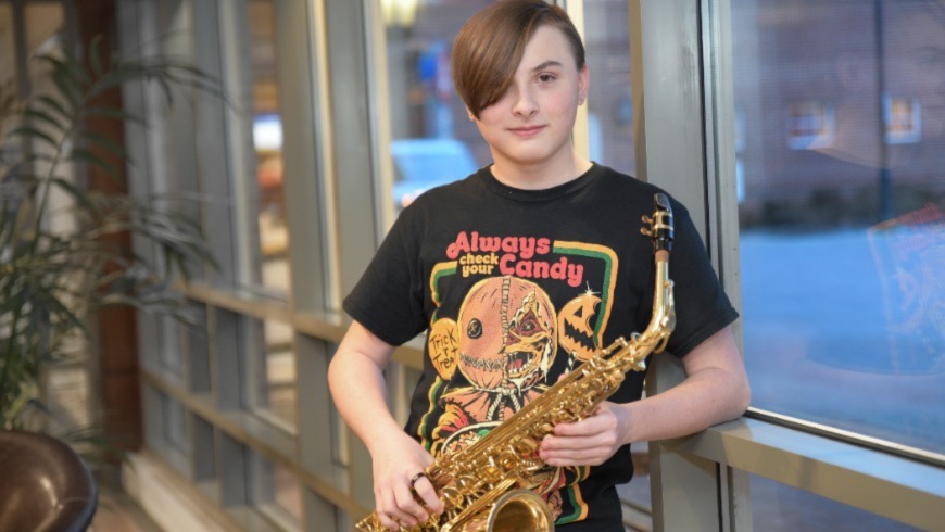 David with a saxophone
