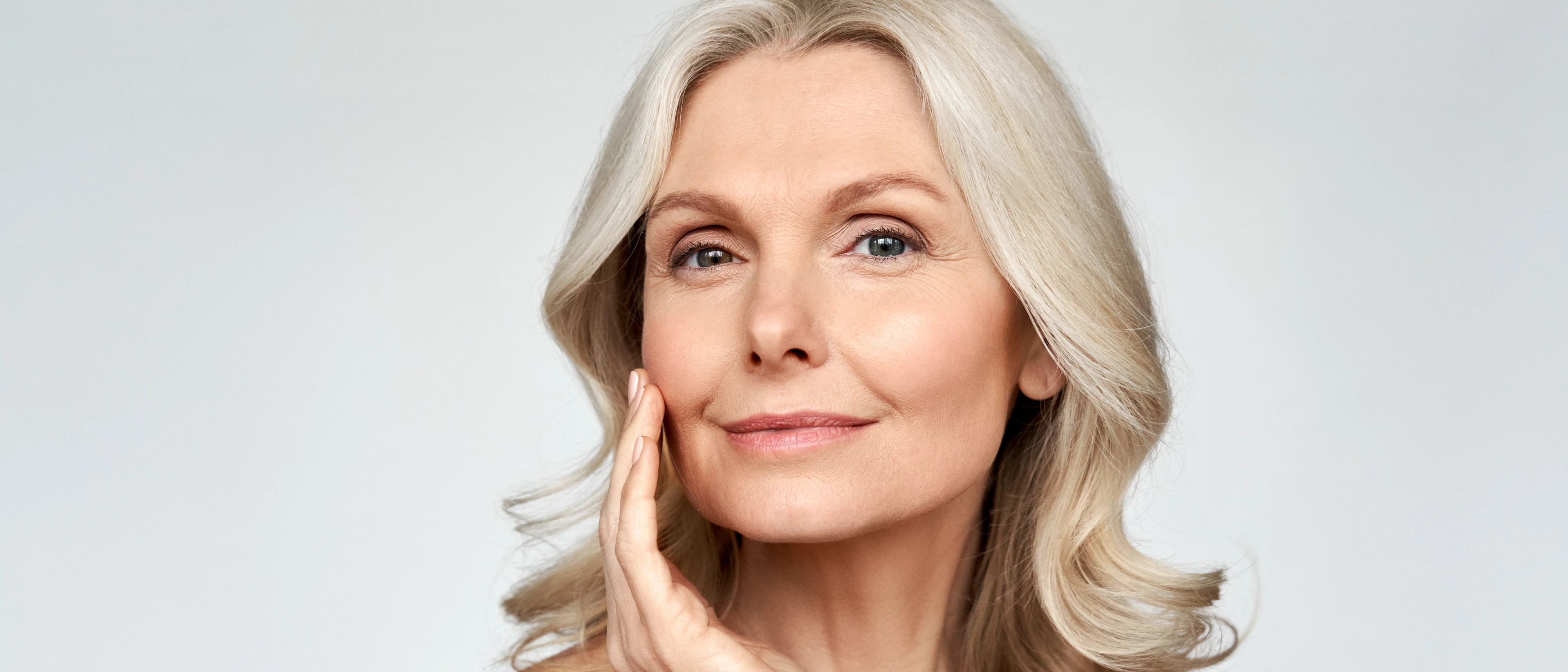 Close up of older woman's smiling face