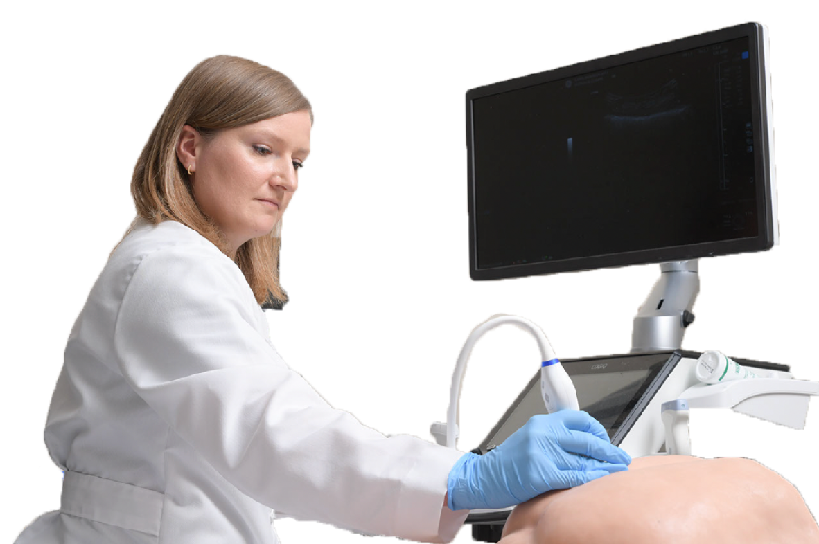 Female doctor performing ultrasound