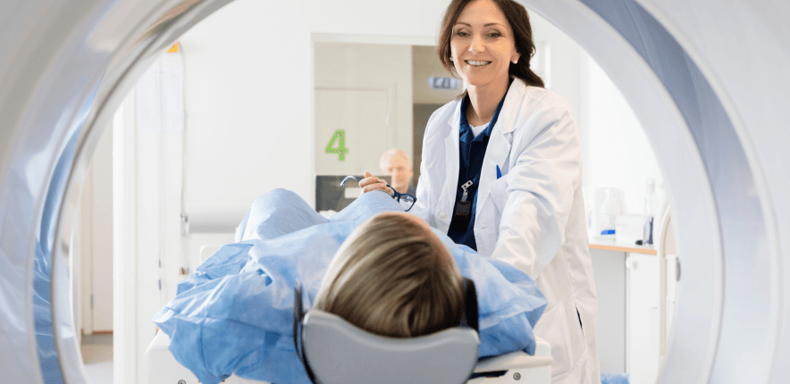 Female doctor with a patient