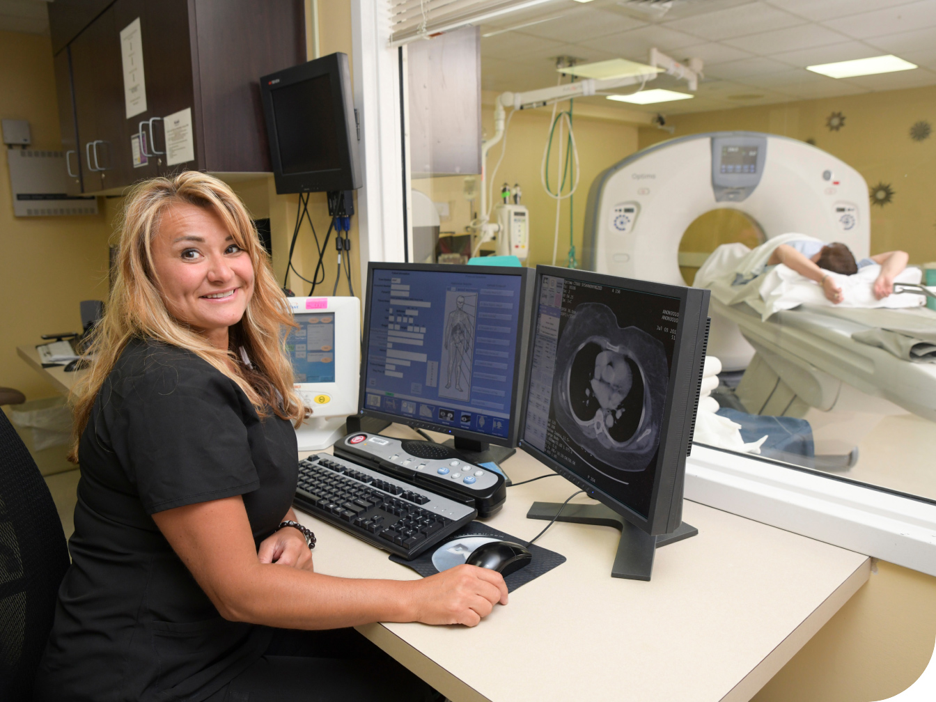 Medical Professional working on a computer