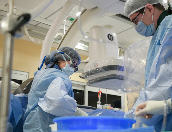 Two Medial Professionals in an operating room