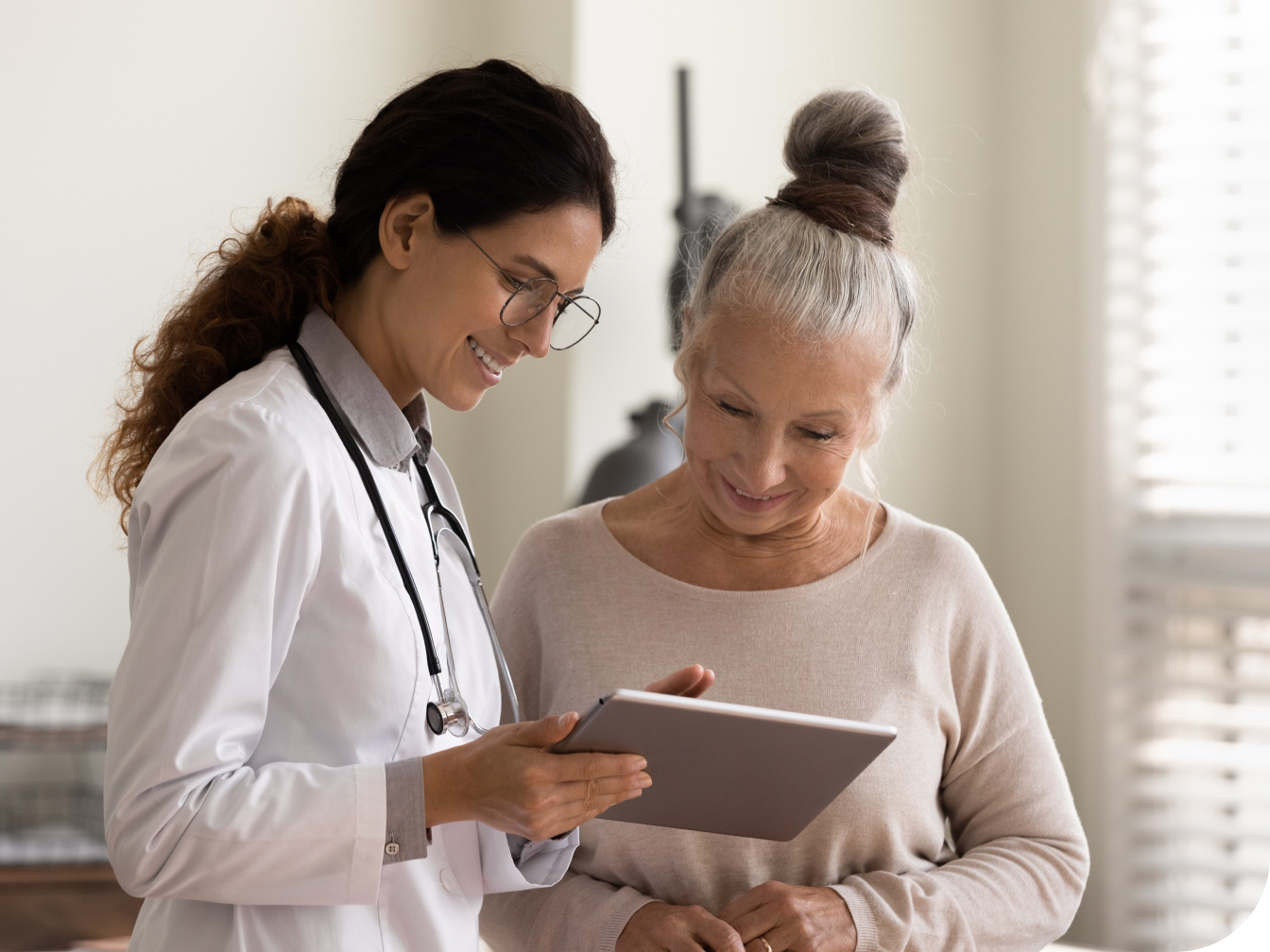 Medical professional reviewing results with a patient