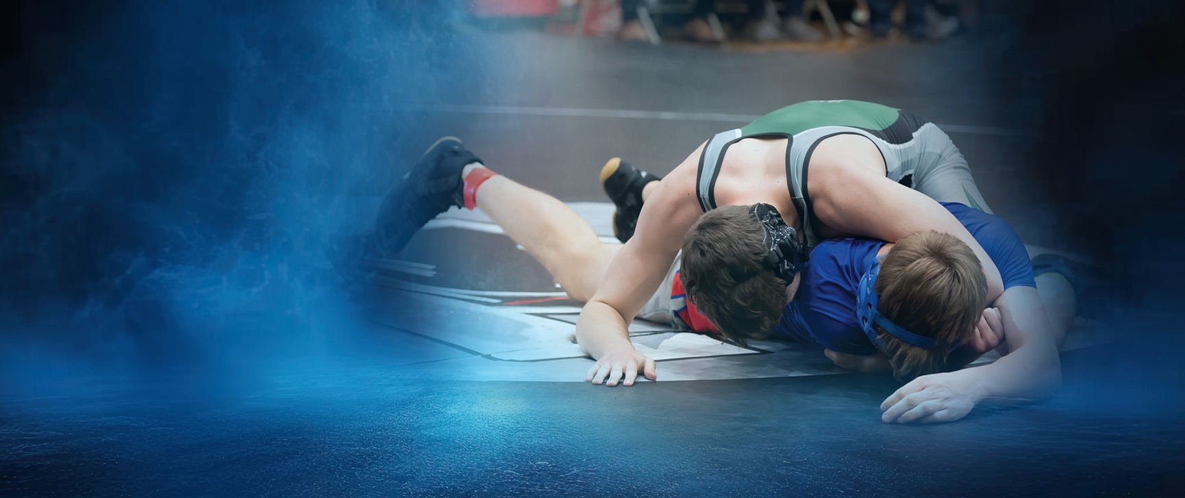 Wrestlers in a wrestling match