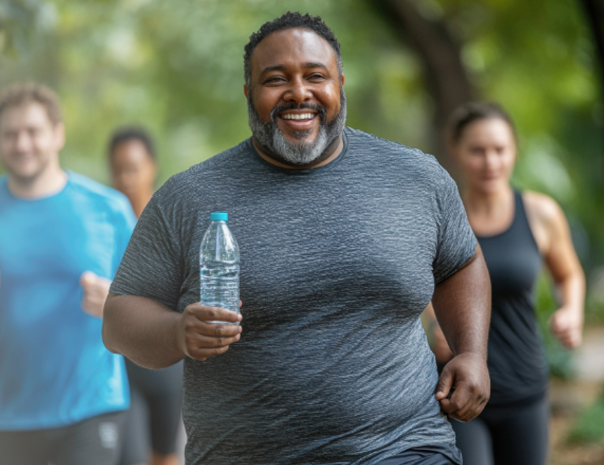 Individual running a race