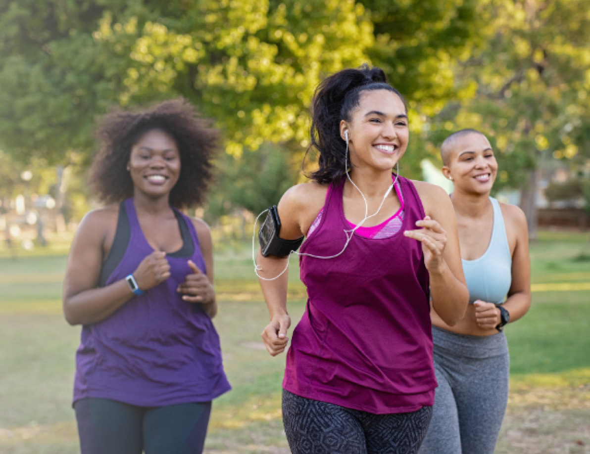 Group of women going for a run