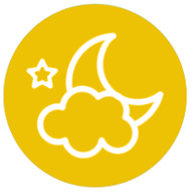 Star, Moon and Clouds Icon